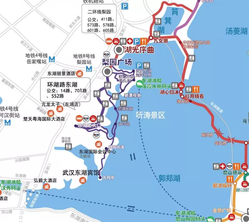 東湖聽(tīng)濤景區(qū)游玩路線(xiàn)圖 這份導(dǎo)覽圖值得收藏